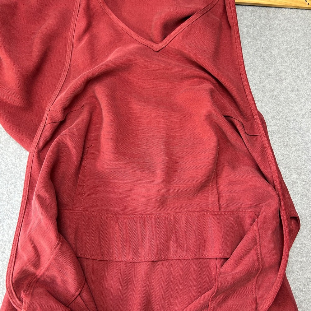 Tommy Bahama Womens Size 2 Red 100% Silk Wrap Tie Front Sleeveless Maxi Dress - Picture 13 of 16